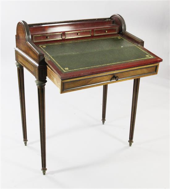 A late 19th century French ladys writing desk, W.2ft 4in.